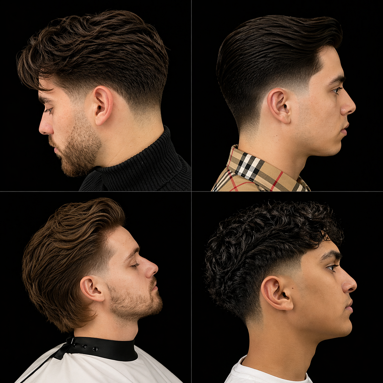 Side profile of a low taper fade with a messy textured top